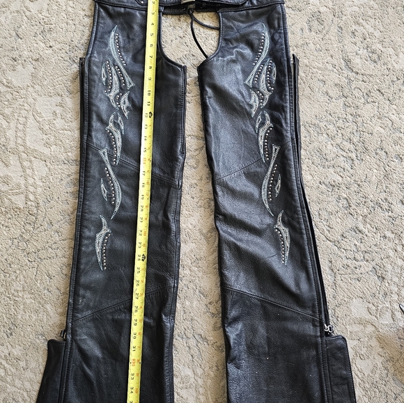 Harley Davidson Leather Chaps (sm) and matching halter top (med) - Picture 11 of 13